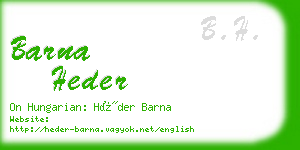 barna heder business card